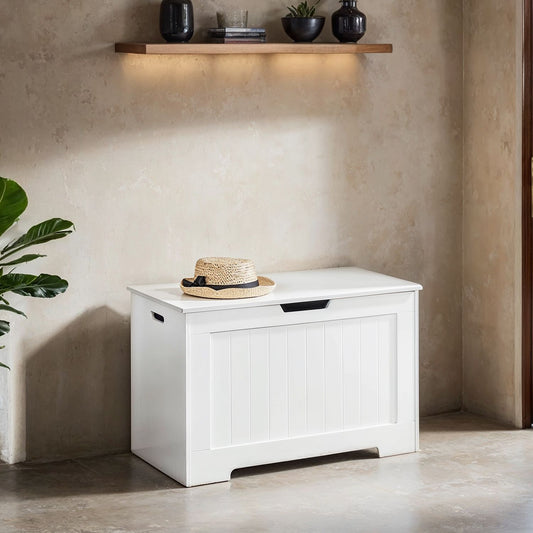 Entryway Storage Cabinet, Shoe Bench for Bedroom, Living Room, 40 x 76 x 48 cm, White - image 1