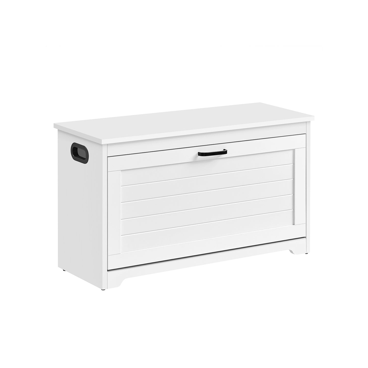 Shoe Bench with Folding Door and Handles Cloud White - image 1
