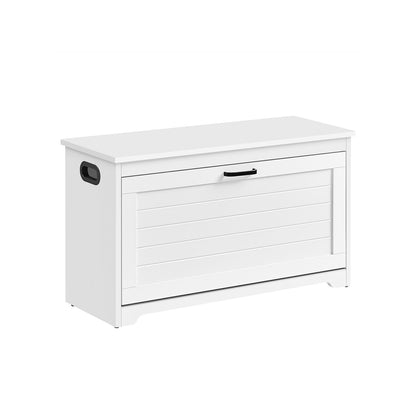 Shoe Bench with Folding Door and Handles Cloud White - image 1
