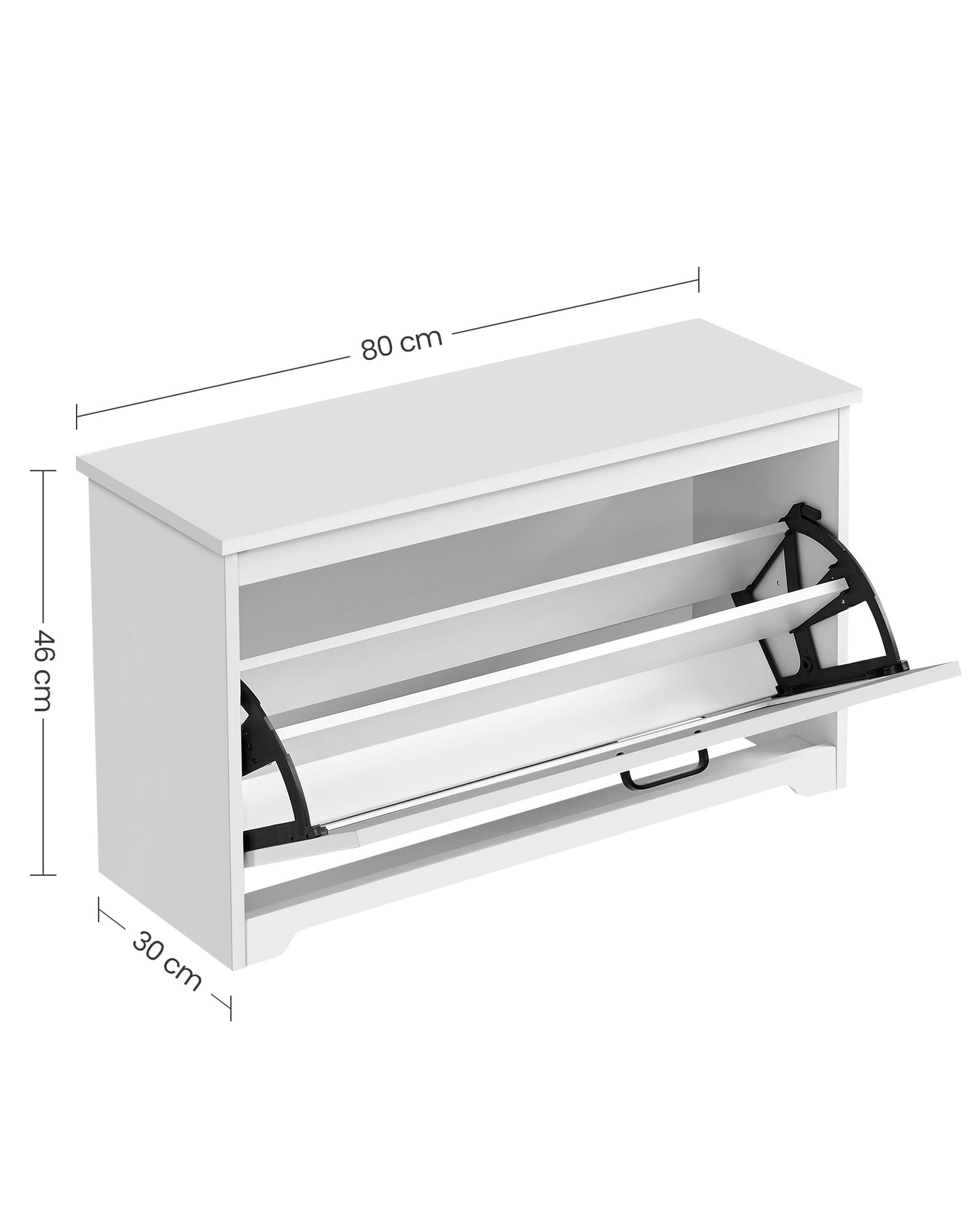Shoe Bench with Folding Door and Handles Cloud White - image 7