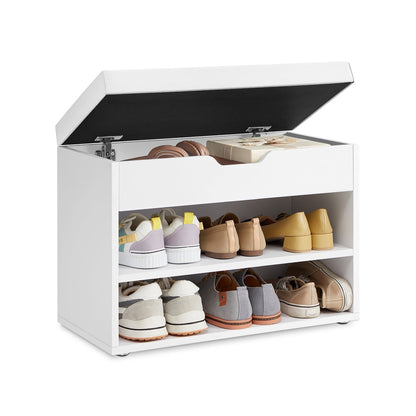 Shoes Storage Bench 60 x 30 x 44 cm White - image 1