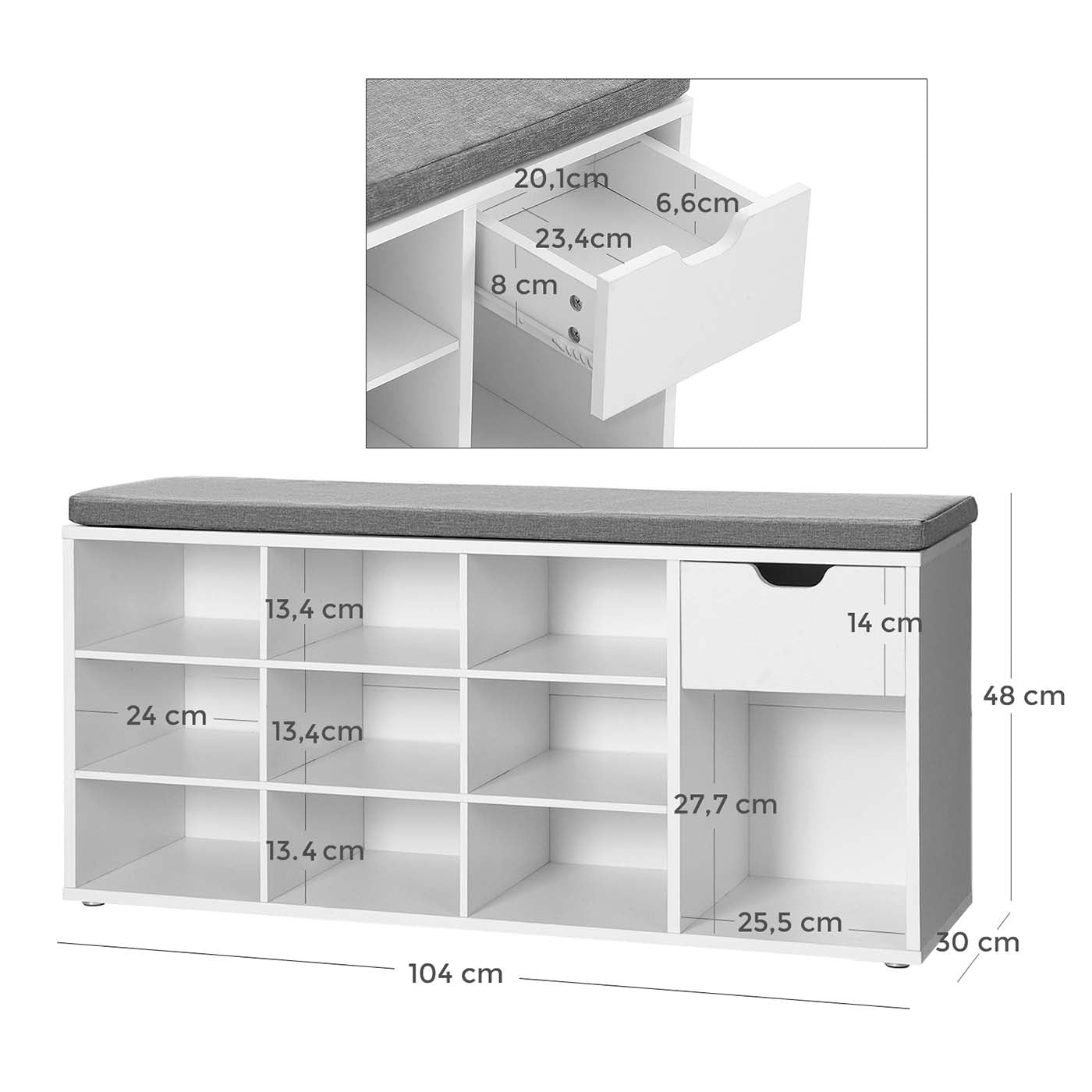 Open Compartments Shoe Bench - image 4