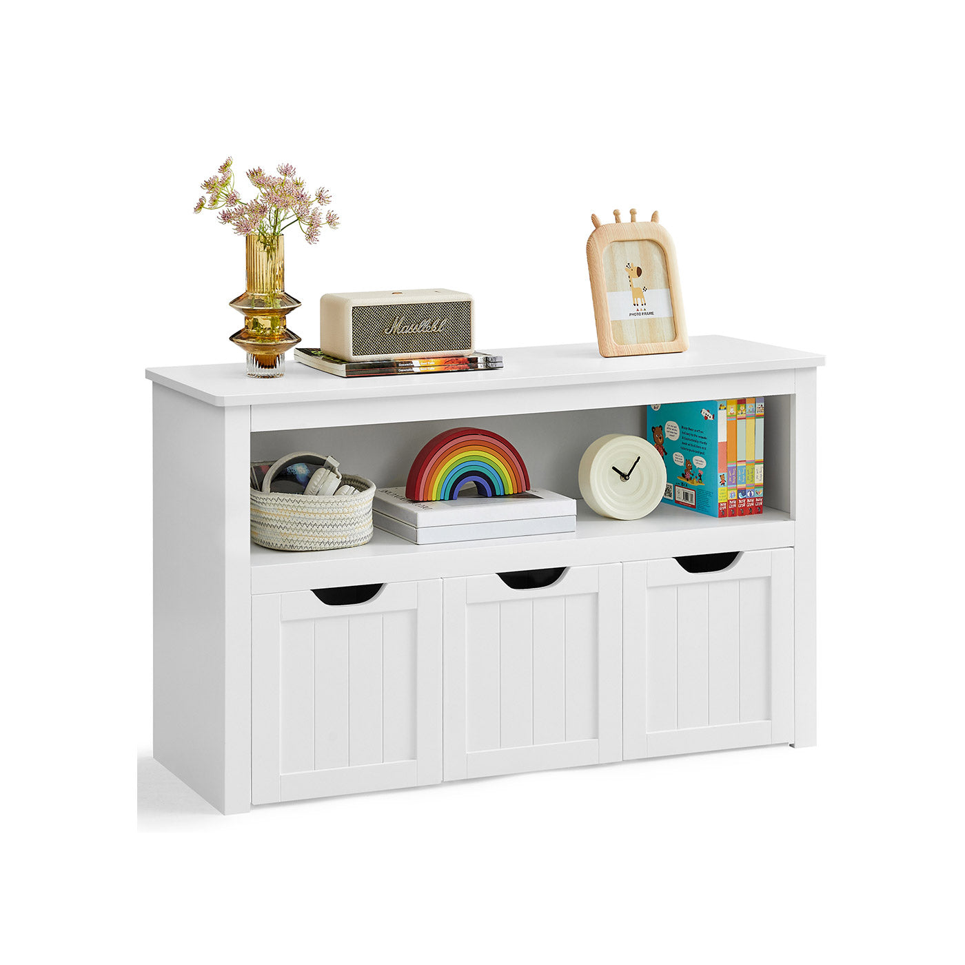 Toy Storage for Kids with Wheels 30 x 102 x 60 cm White - image 1