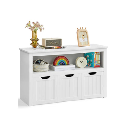 Toy Storage for Kids with Wheels 30 x 102 x 60 cm White - image 1