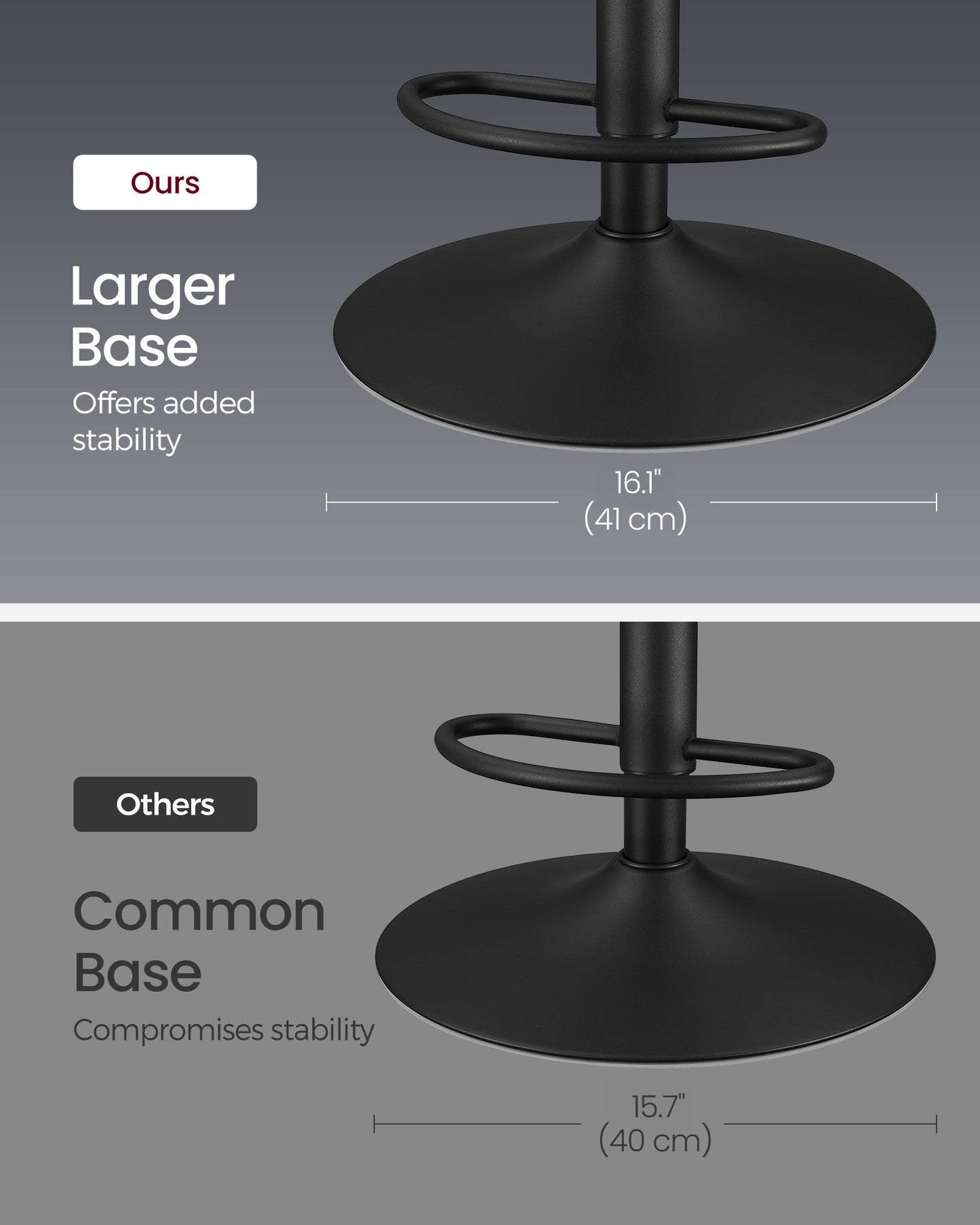 Bar Stools, Set of 2 Swivel Bar Chairs, Adjustable Height, Caramel Brown