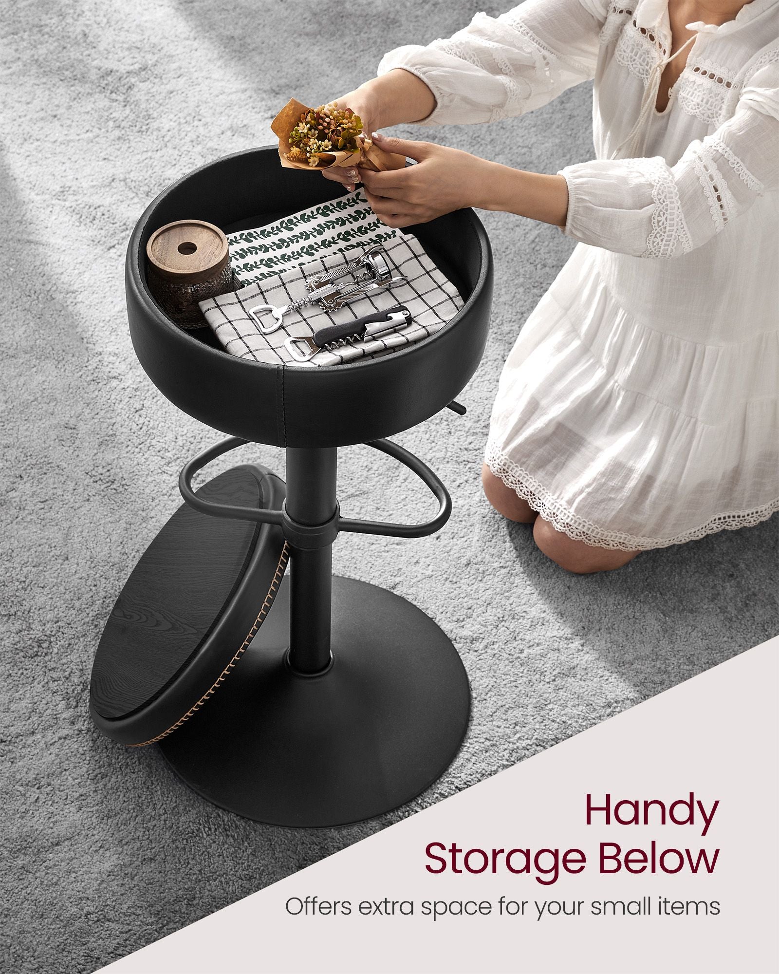 360° Swivel Bar Stools Set of 2 - image 3