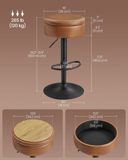 360° Swivel Bar Stools Set of 3 - image 3