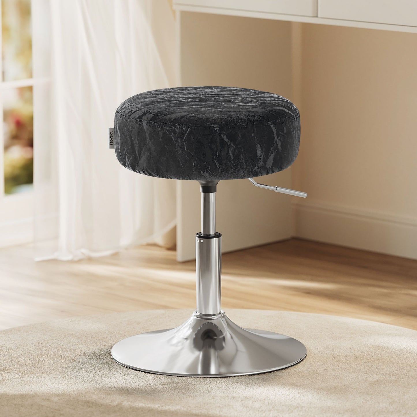 Adjustable Vanity Stool, Makeup Vanity Chair, Cream White