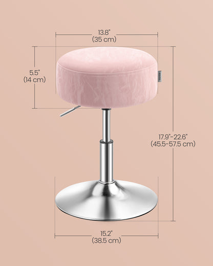 Adjustable Vanity Stool, Makeup Vanity Chair, Cream White
