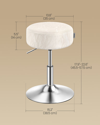 Adjustable Vanity Stool, Makeup Vanity Chair, Cream White