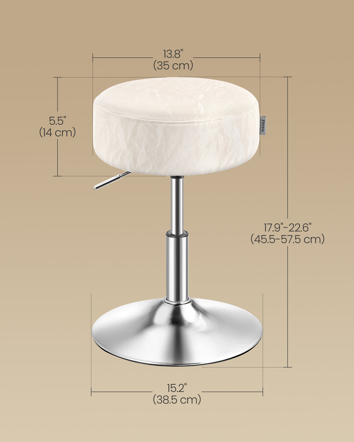 Vanity Stools Set of 2, Makeup Vanity Chairs, Modern, Cream White