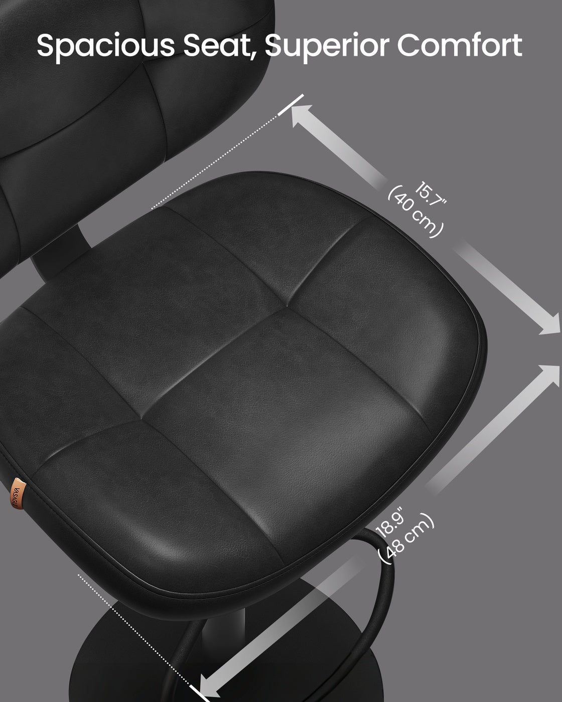PU leather swivel bar stools with back and footrest - image 6
