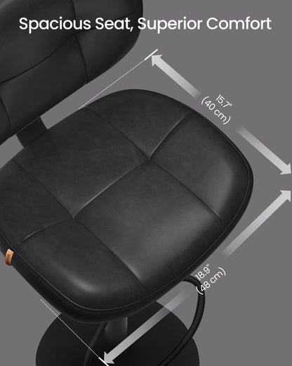PU leather swivel bar stools with back and footrest - image 6