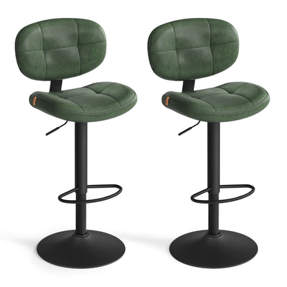 PU leather swivel bar stools with back and footrest - image 32