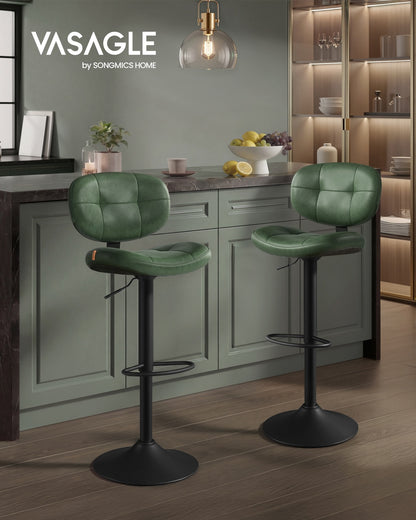 PU leather swivel bar stools with back and footrest - image 23