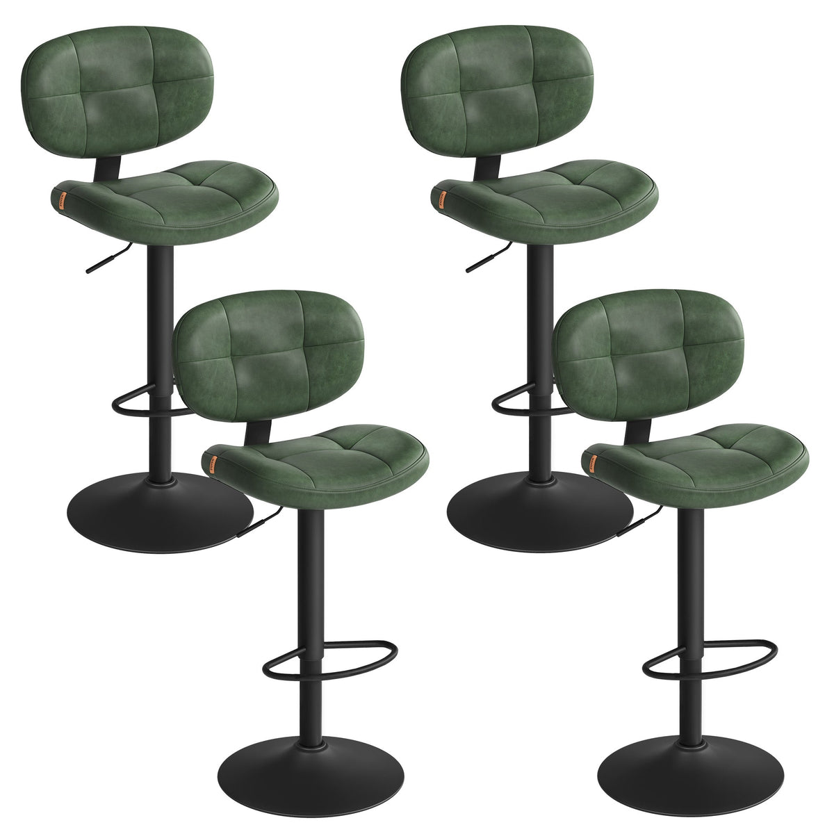 Bar Stools, Height Adjustable Kitchen Barstools, Set of 4, Ink Black - image 13