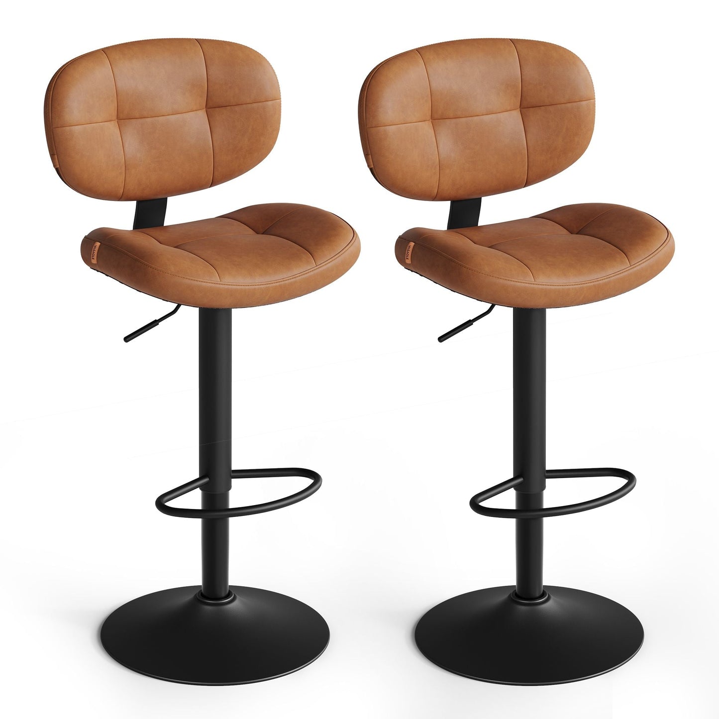 PU leather swivel bar stools with back and footrest - image 30