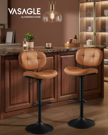 PU leather swivel bar stools with back and footrest - image 9