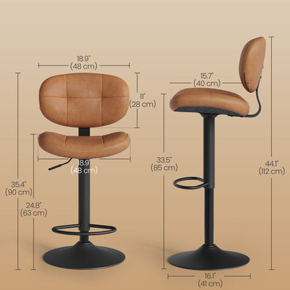 Bar Stools, Height Adjustable Kitchen Barstools, Set of 4, Ink Black - image 5