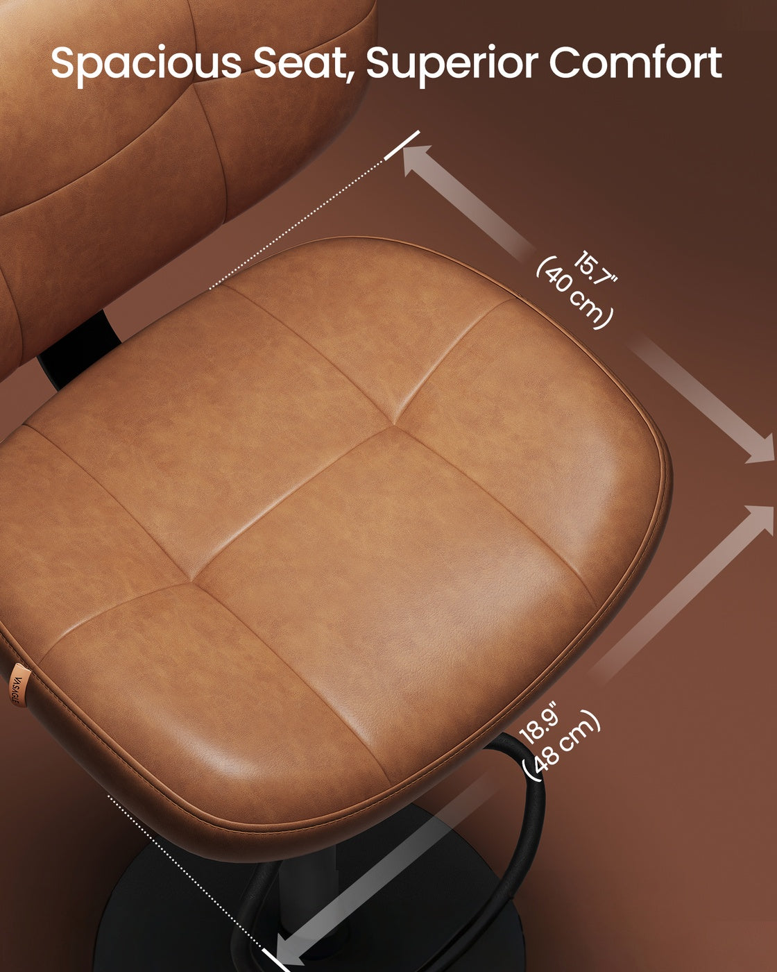 PU leather swivel bar stools with back and footrest - image 13