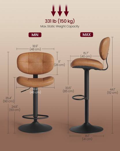 PU leather swivel bar stools with back and footrest - image 14