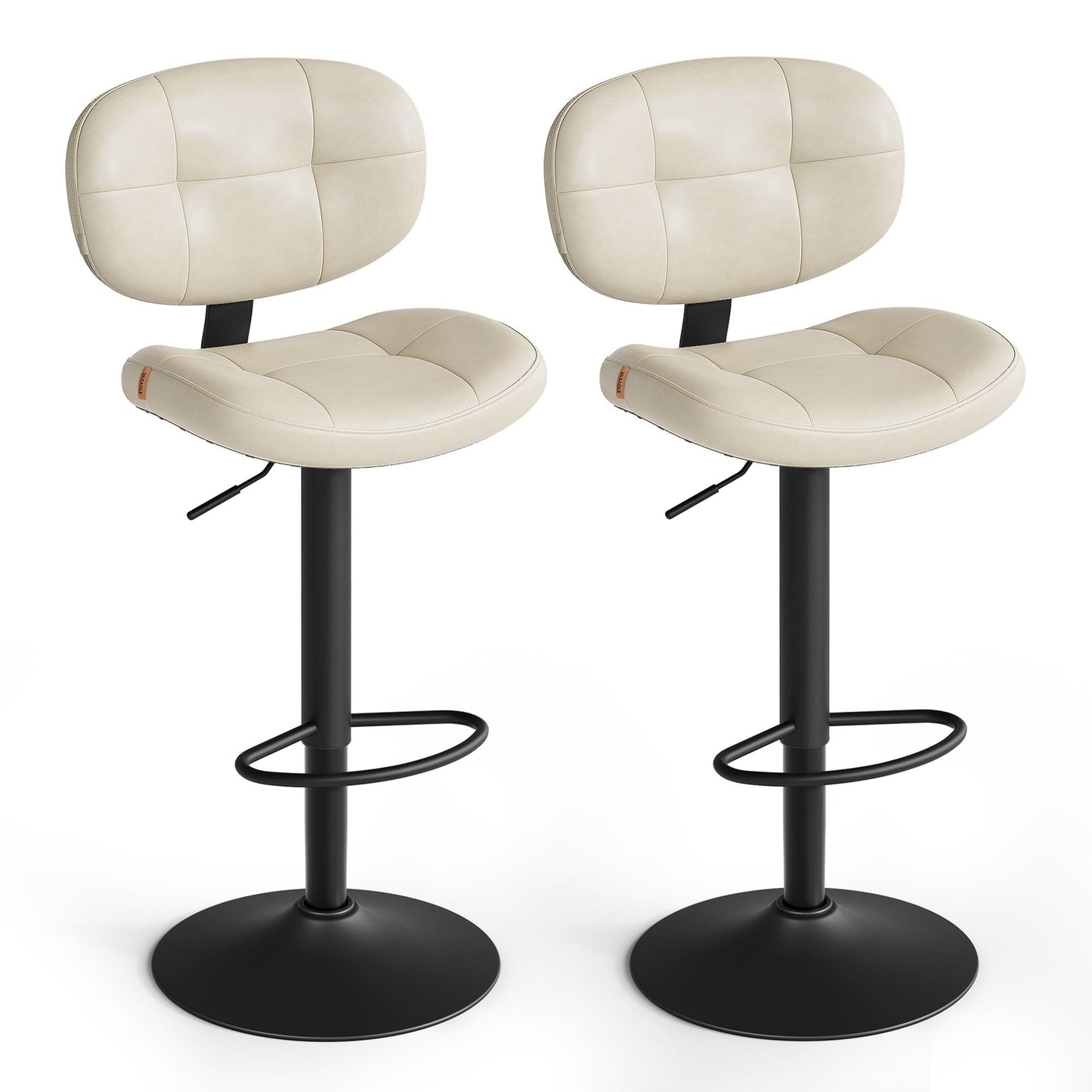 PU leather swivel bar stools with back and footrest - image 31