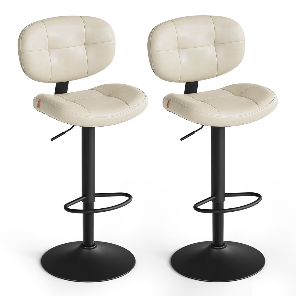 PU leather swivel bar stools with back and footrest - image 15