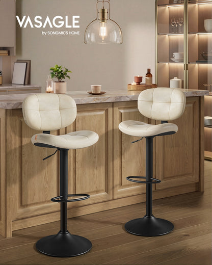PU leather swivel bar stools with back and footrest - image 16