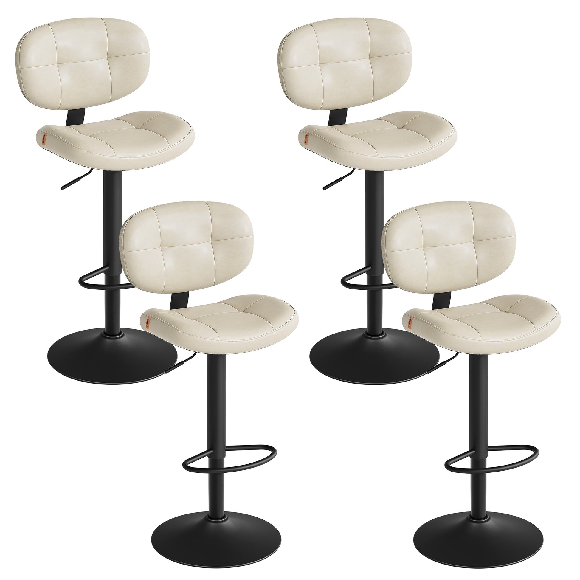Bar Stools, Height Adjustable Kitchen Barstools, Set of 4, Ink Black - image 6