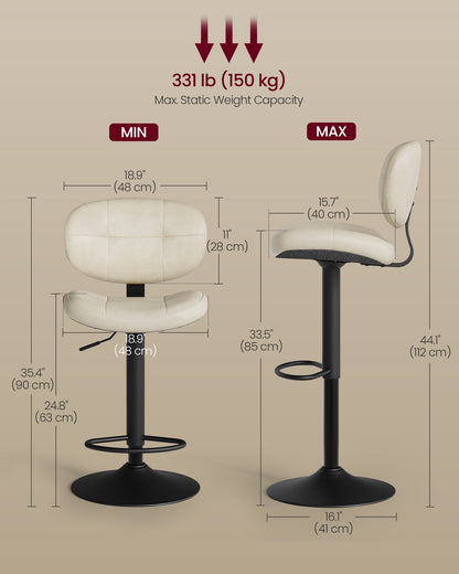 PU leather swivel bar stools with back and footrest - image 21