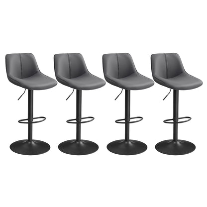 Bar Stools Set of 4, Adjustable Height Swivel Barstools, Caramel Brown