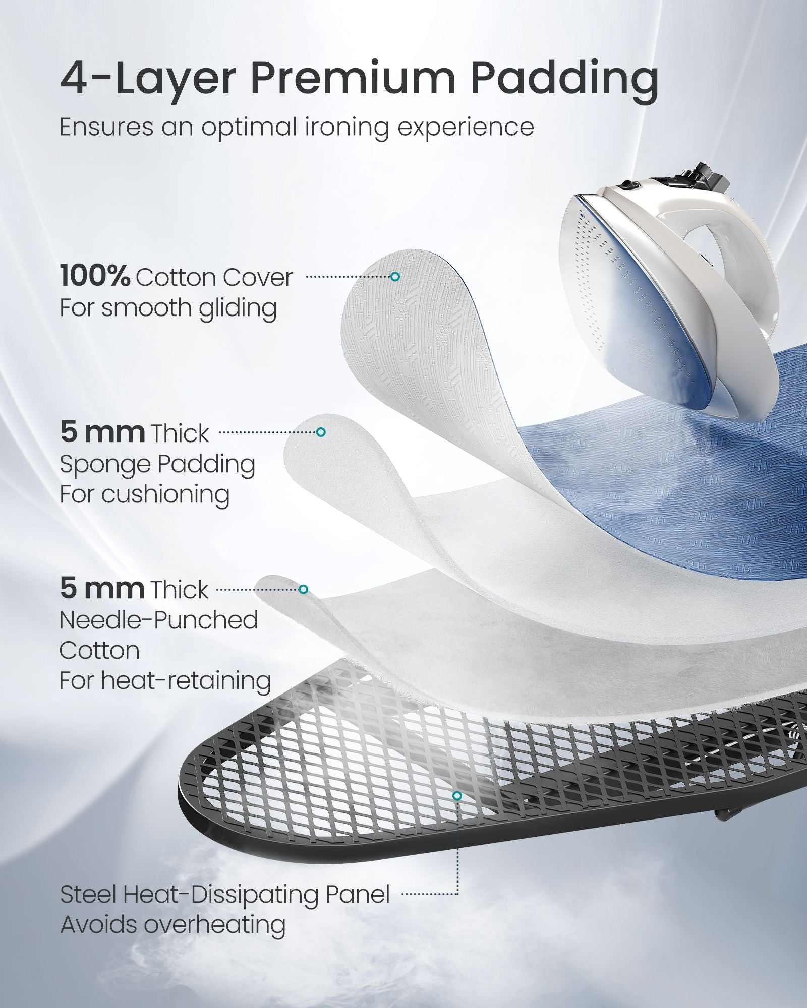 Ironing Board, Foldable Iron Board, Height Adjustable - image 4