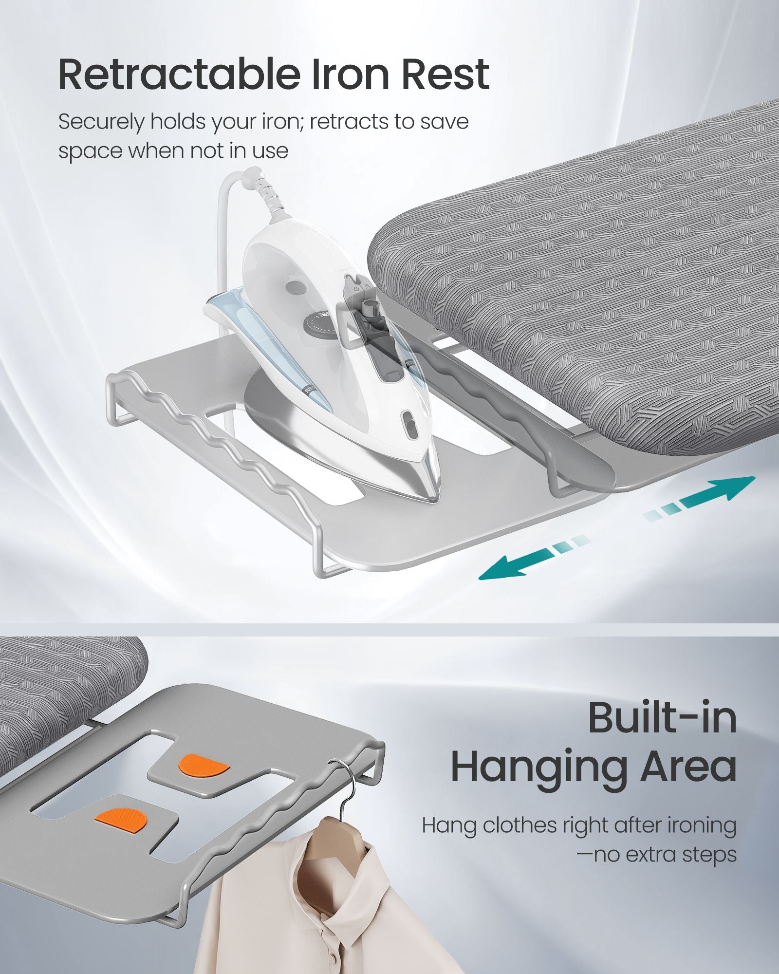 Ironing Board, Foldable Iron Board, Height Adjustable - image 7