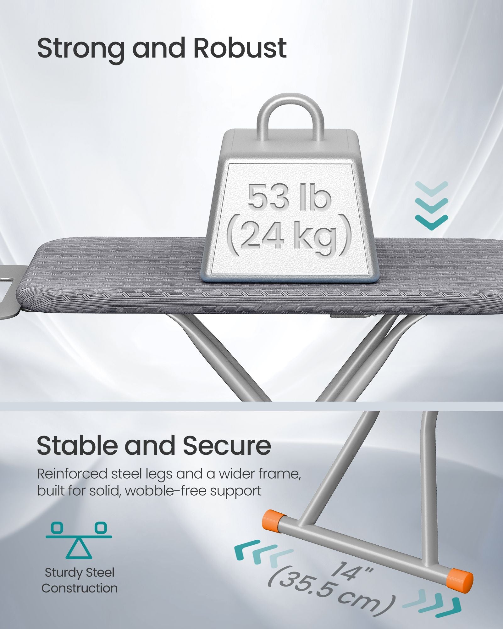 Ironing Board, Foldable Iron Board, Height Adjustable - image 8