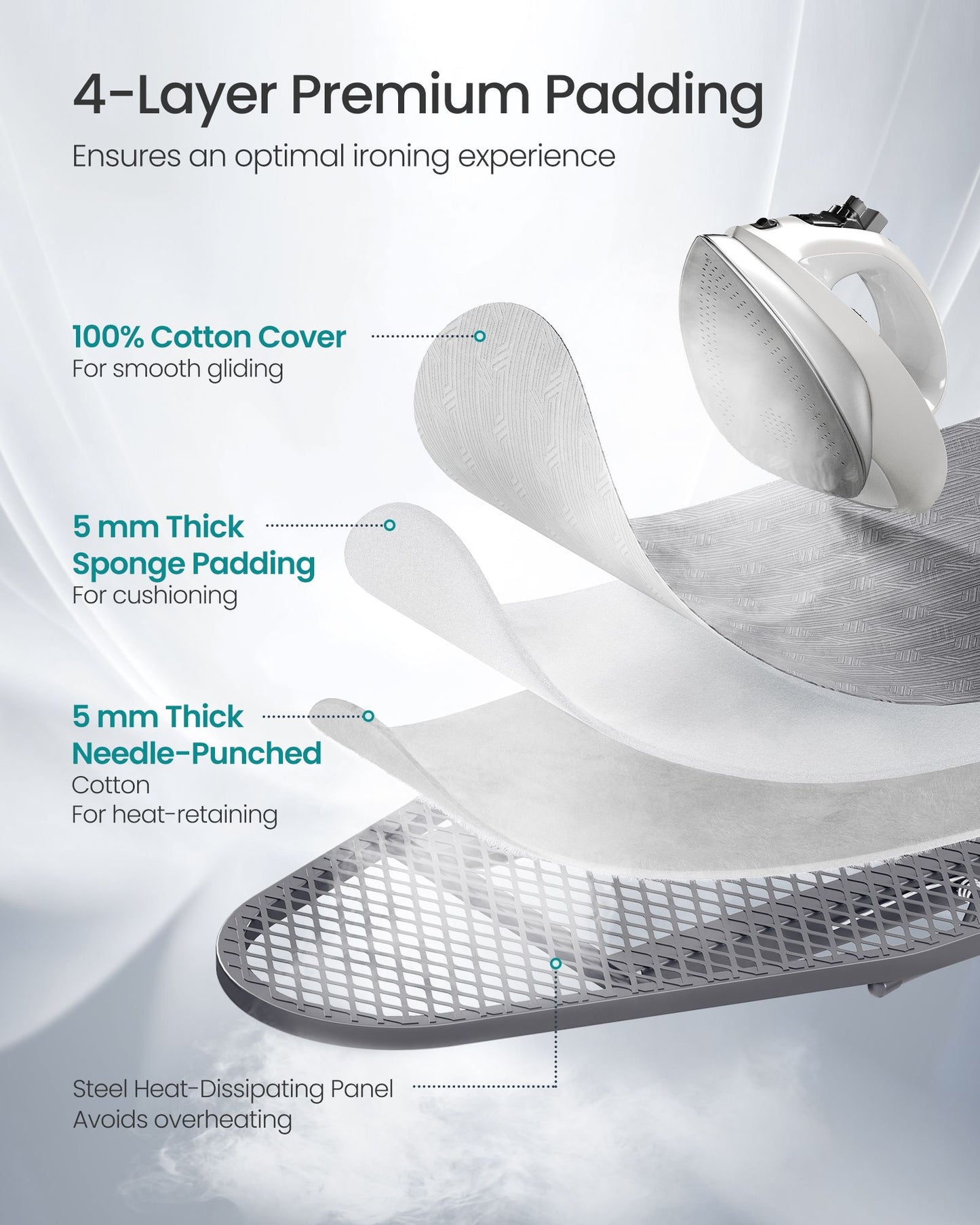 Ironing Board, Foldable Iron Board, Height Adjustable - image 9