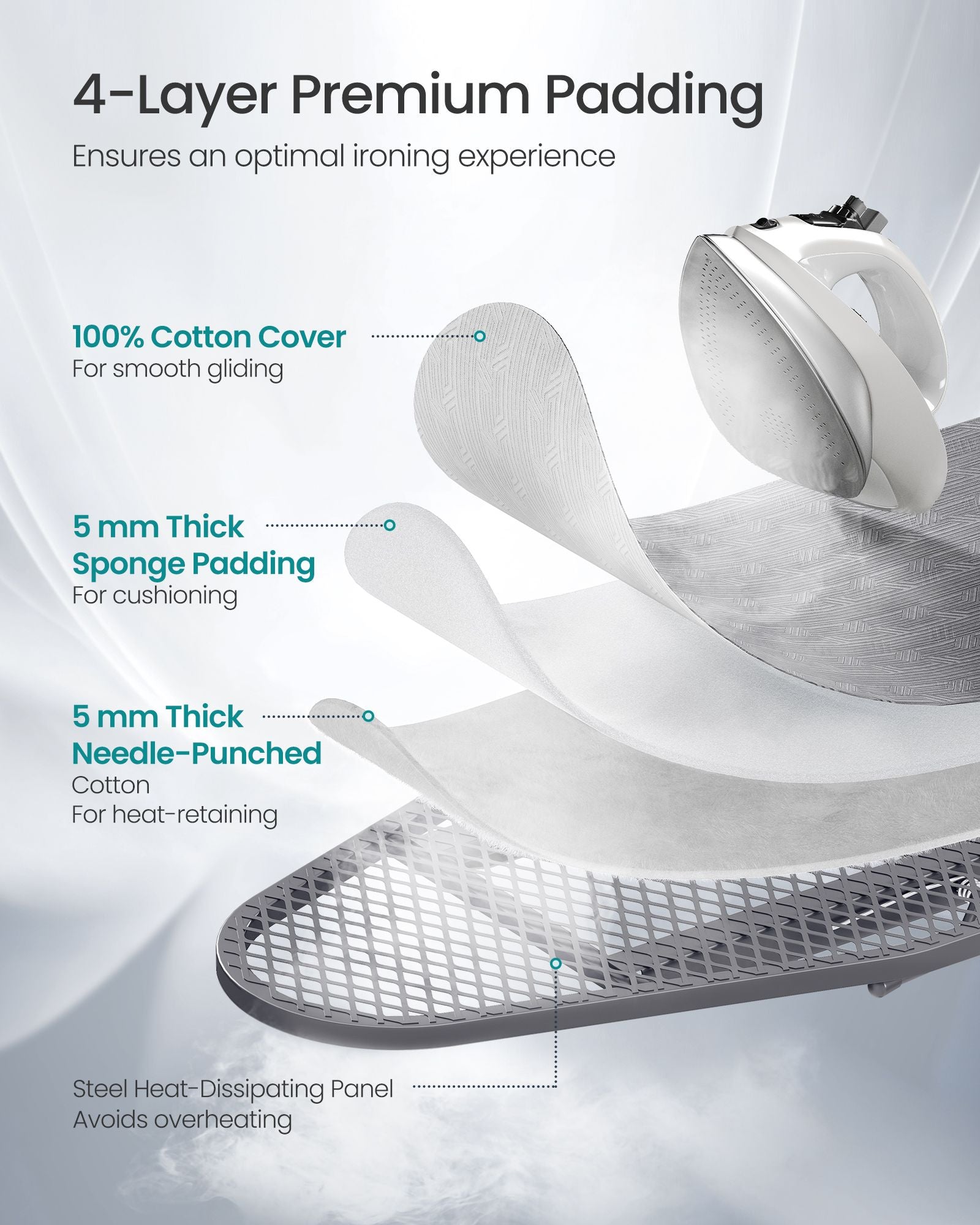 Ironing Board, Foldable Iron Board, Height Adjustable - image 9