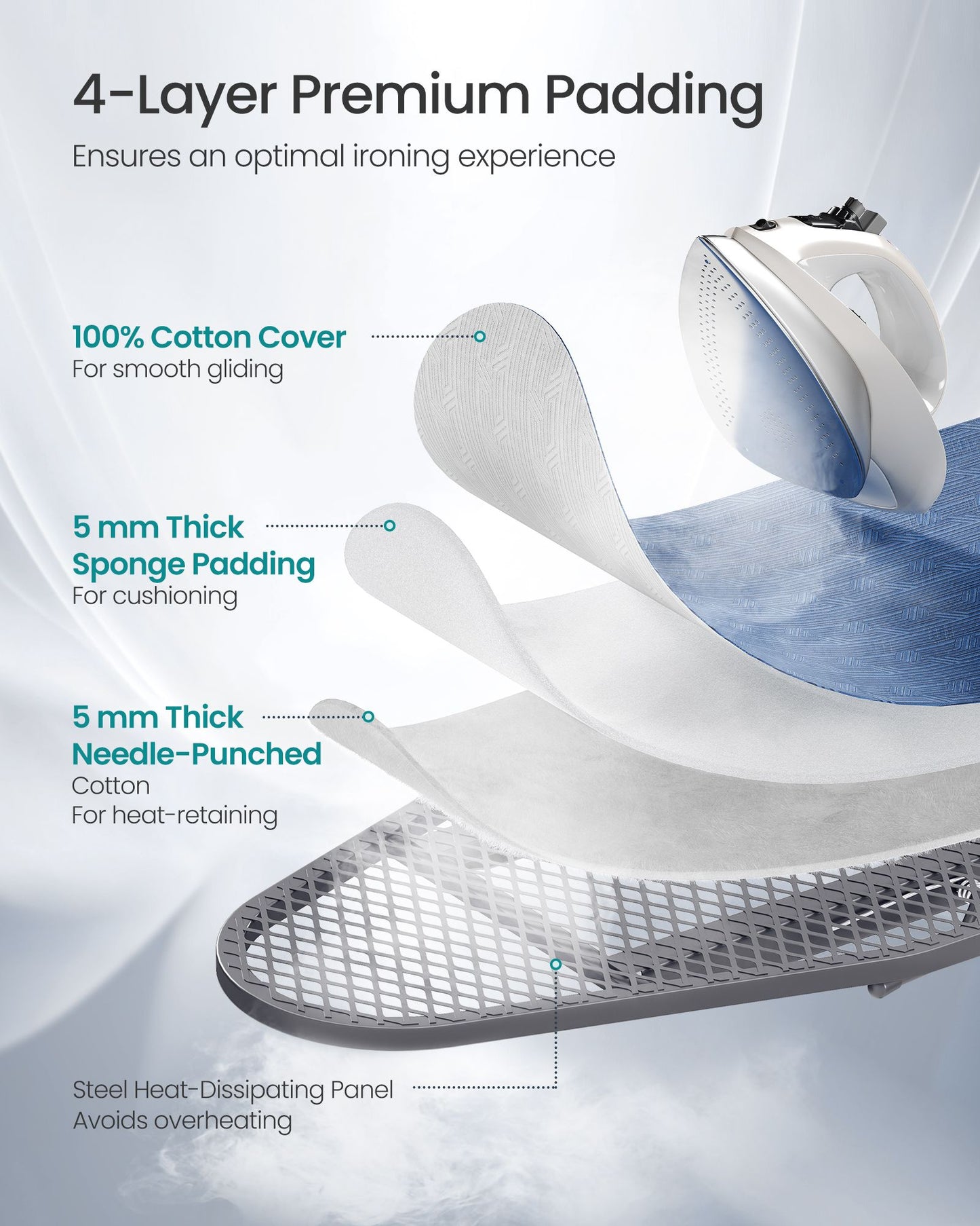 Ironing Board, Foldable Iron Board, Height Adjustable - image 12
