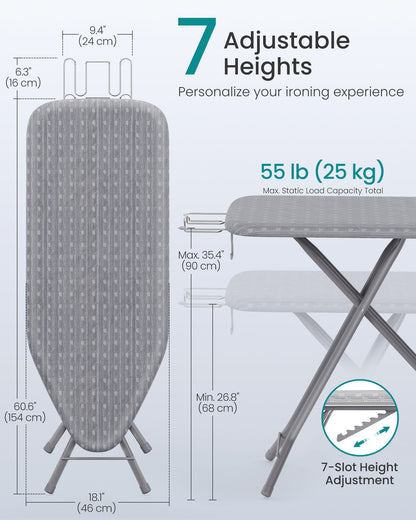 Ironing Board, Foldable Iron Board, Height Adjustable - image 20
