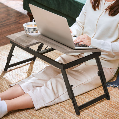Laptop Desk for Bed or Sofa with Adjustable Tilting Top - HWLEXTRA 