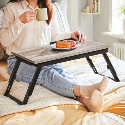 Laptop Desk for Bed or Sofa with Adjustable Tilting Top - HWLEXTRA 