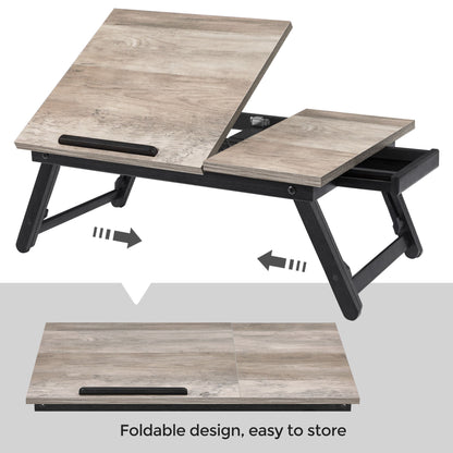 Laptop Desk for Bed or Sofa with Adjustable Tilting Top - HWLEXTRA 