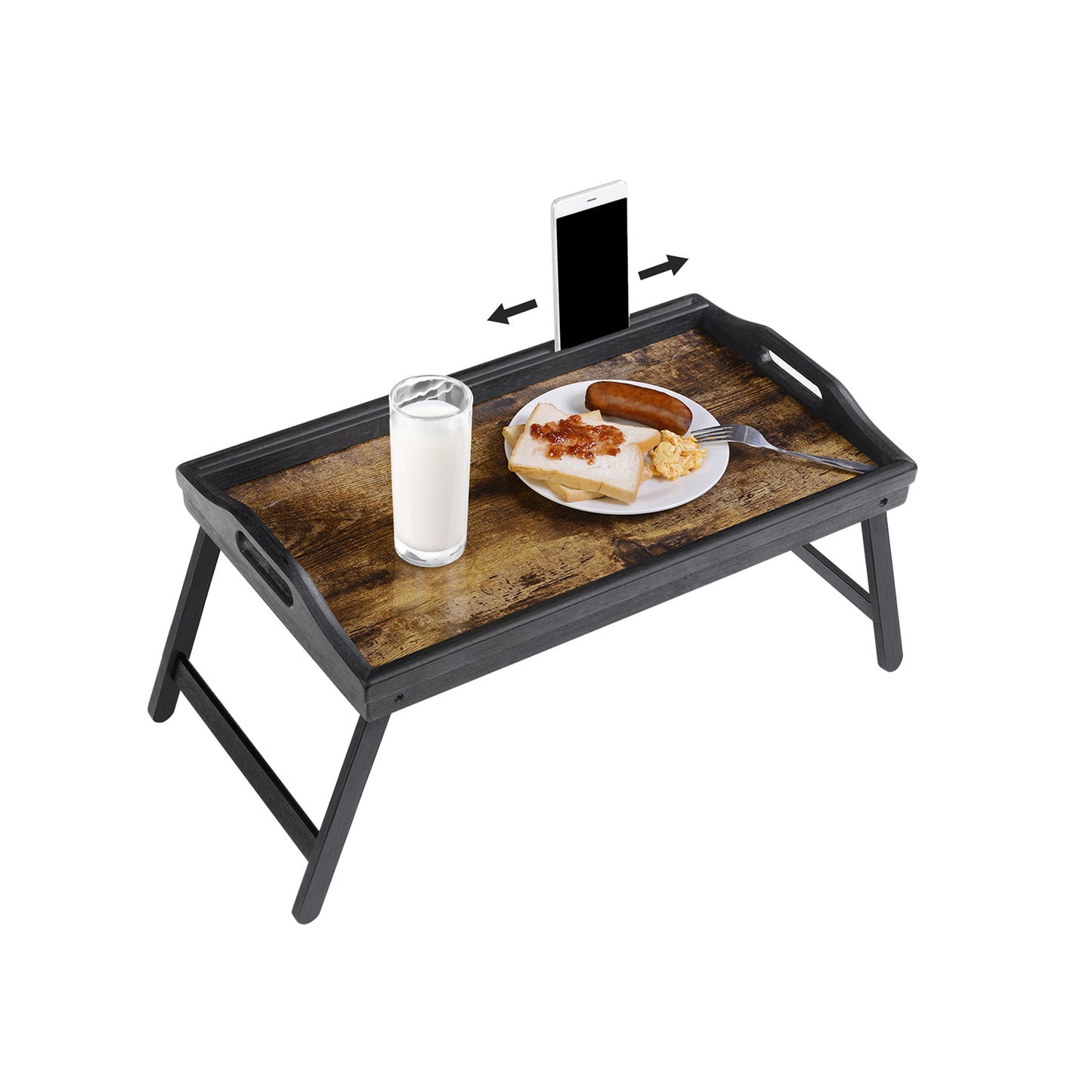 Black Breakfast Tray with Folding Legs for Bed - image 7