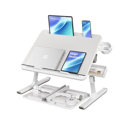 Foldable bed laptop desk with adjustable tilt and cup holder - image 16
