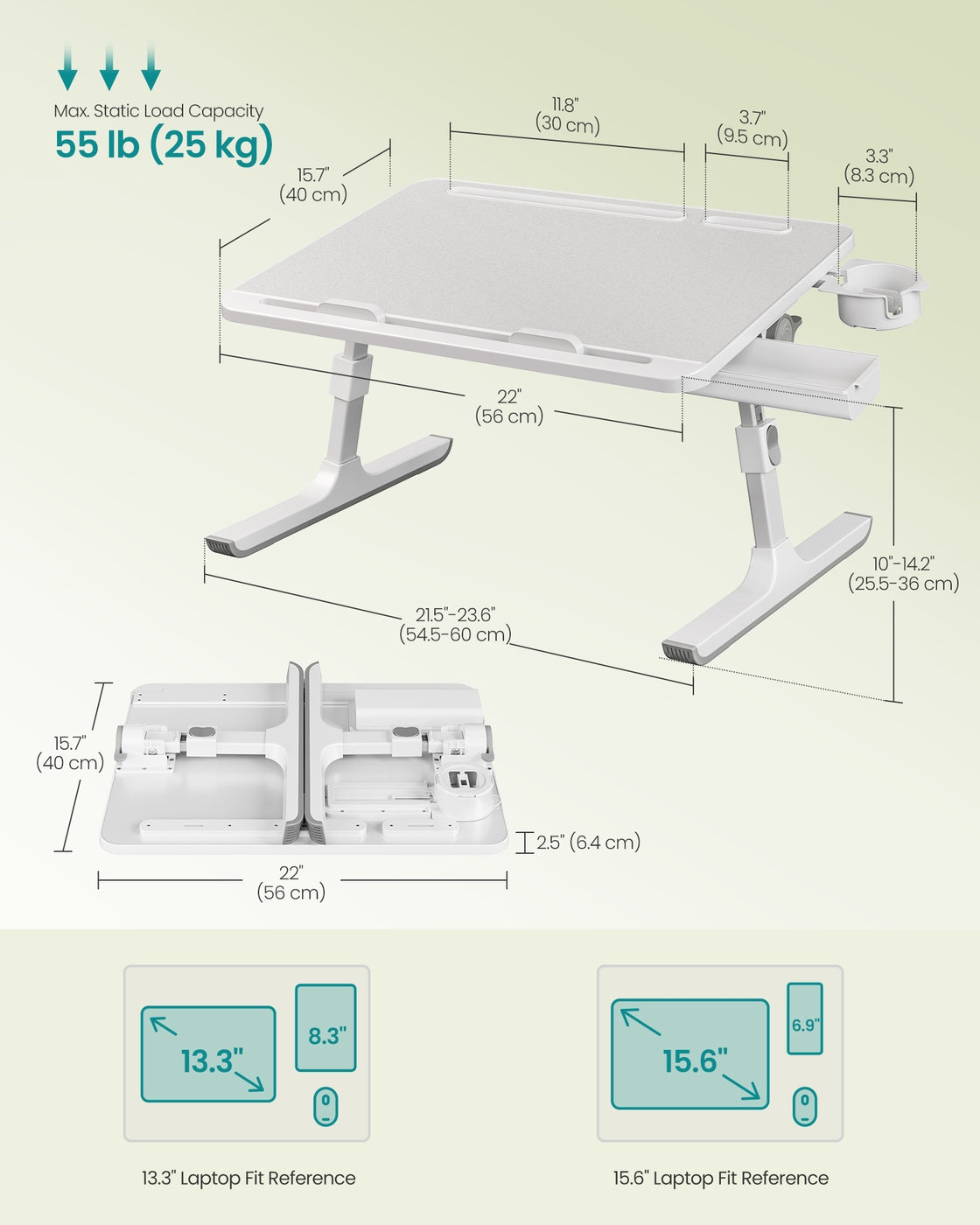Foldable bed laptop desk with adjustable tilt and cup holder - image 13