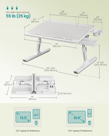 Foldable bed laptop desk with adjustable tilt and cup holder - image 13