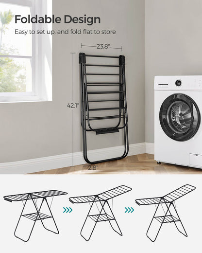 Clothes Drying Rack with Sock Clips - HWLEXTRA 