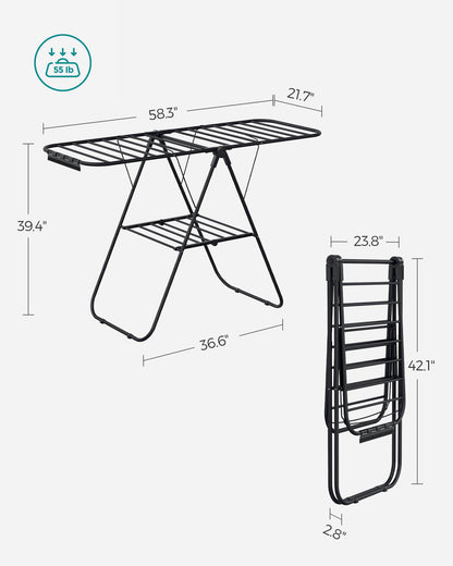 Clothes Drying Rack with Sock Clips - HWLEXTRA 