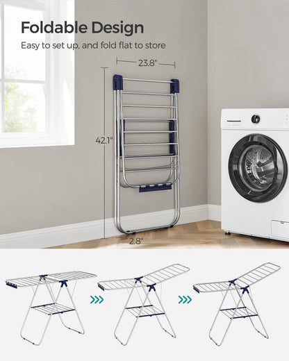 Clothes Drying Rack with Bonus Sock Clips - HWLEXTRA 