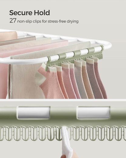 Clothes Drying Rack with Sock Clips - HWLEXTRA 