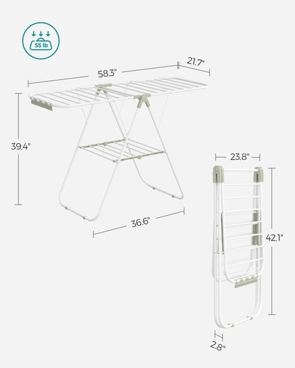Clothes Drying Rack with Sock Clips - HWLEXTRA 